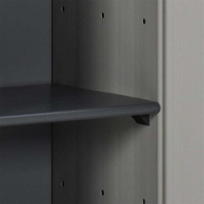 Armadietto da Giardino con 1 Ripiano Grigio e Nero 35x40x85 cm