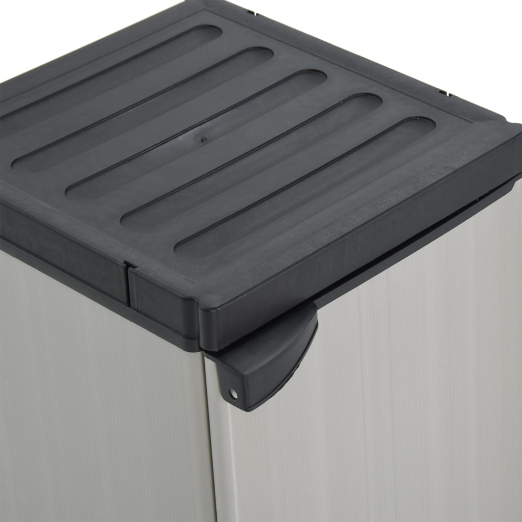 Armadietto da Giardino con 1 Ripiano Grigio e Nero 35x40x85 cm | homemem39