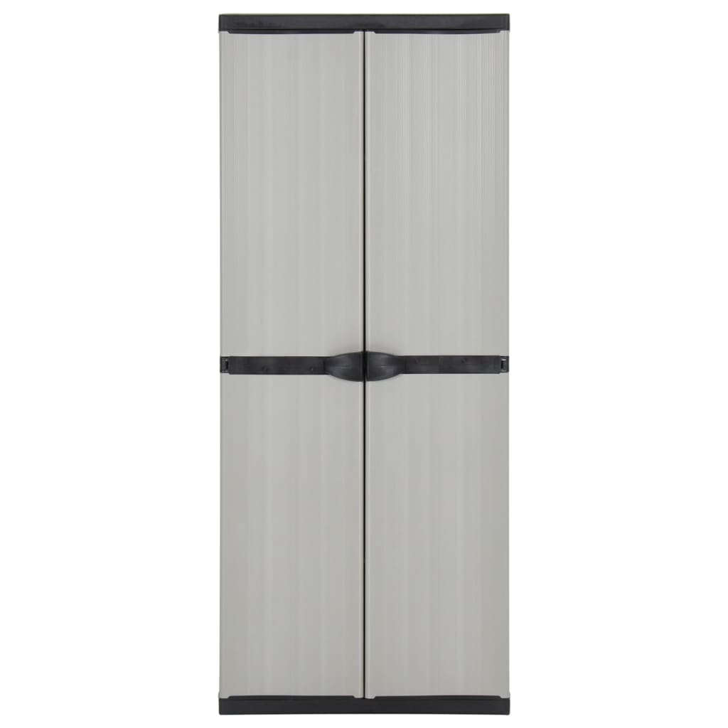 Armadietto da Giardino con 3 Ripiani Grigio e Nero 68x40x168 cm | homemem39