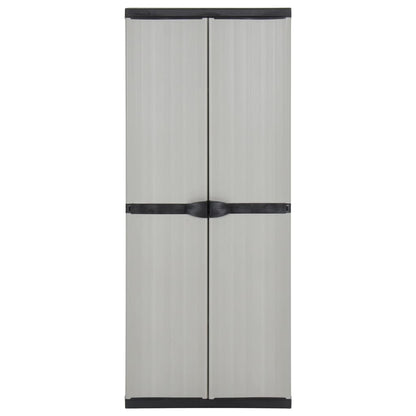 Armadietto da Giardino con 3 Ripiani Grigio e Nero 68x40x168 cm | homemem39