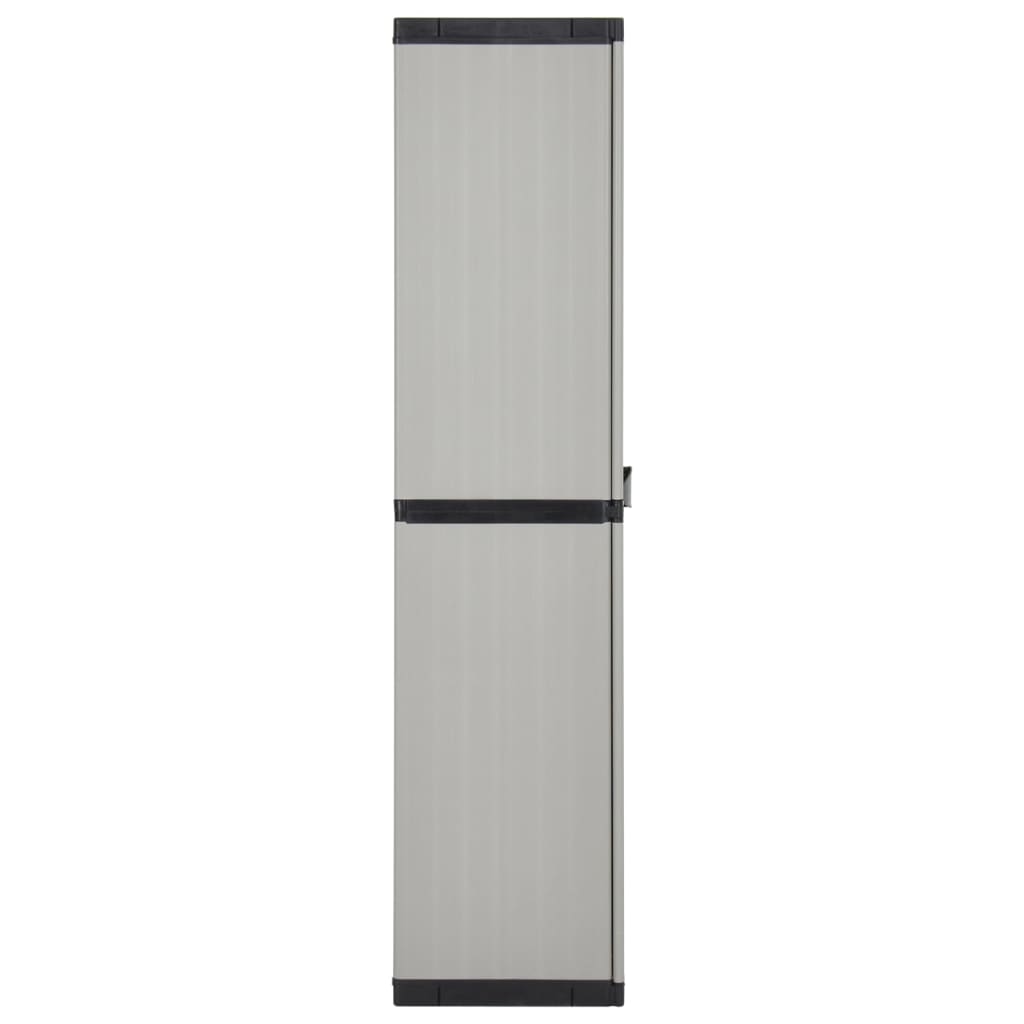 Armadietto da Giardino con 3 Ripiani Grigio e Nero 68x40x168 cm
