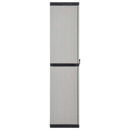 Armadietto da Giardino con 3 Ripiani Grigio e Nero 68x40x168 cm