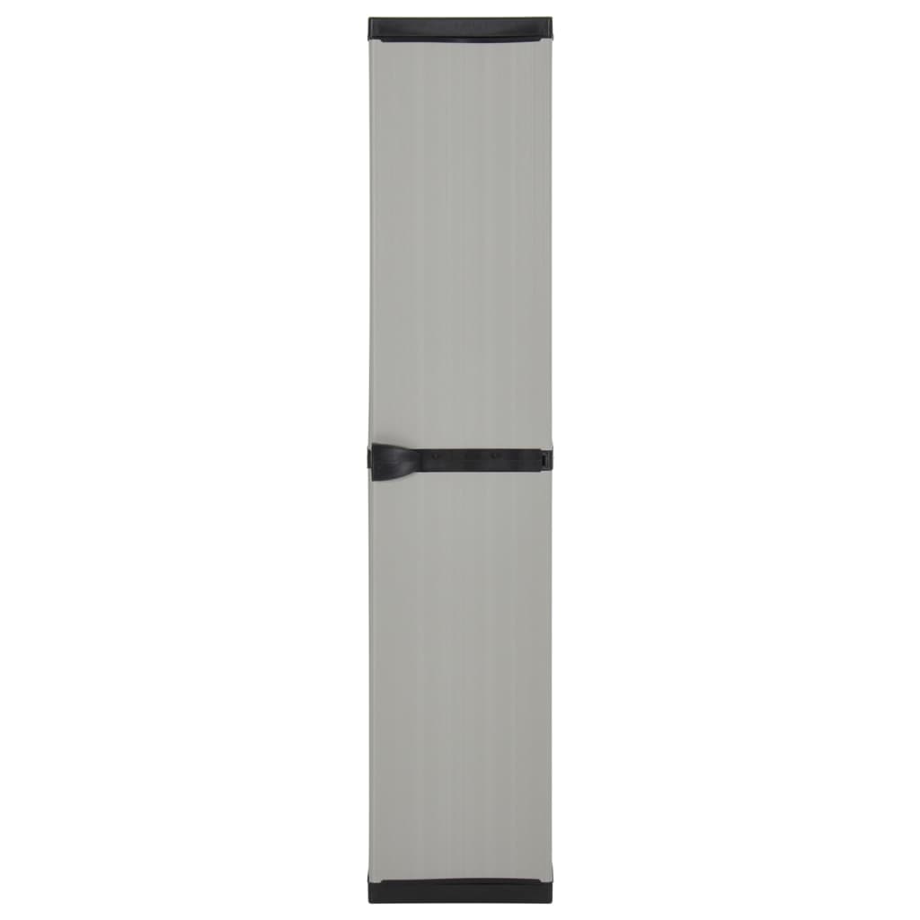 Armadietto da Giardino con 3 Ripiani Grigio e Nero 34x40x168 cm | homemem39