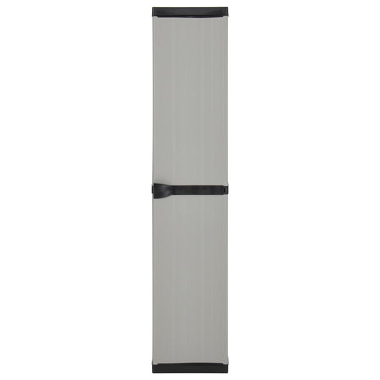 Armadietto da Giardino con 3 Ripiani Grigio e Nero 34x40x168 cm - homemem39