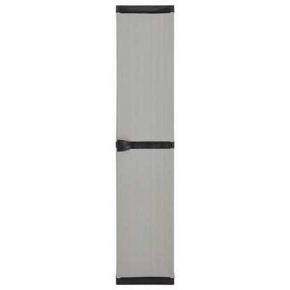 Armadietto da Giardino con 3 Ripiani Grigio e Nero 34x40x168 cm