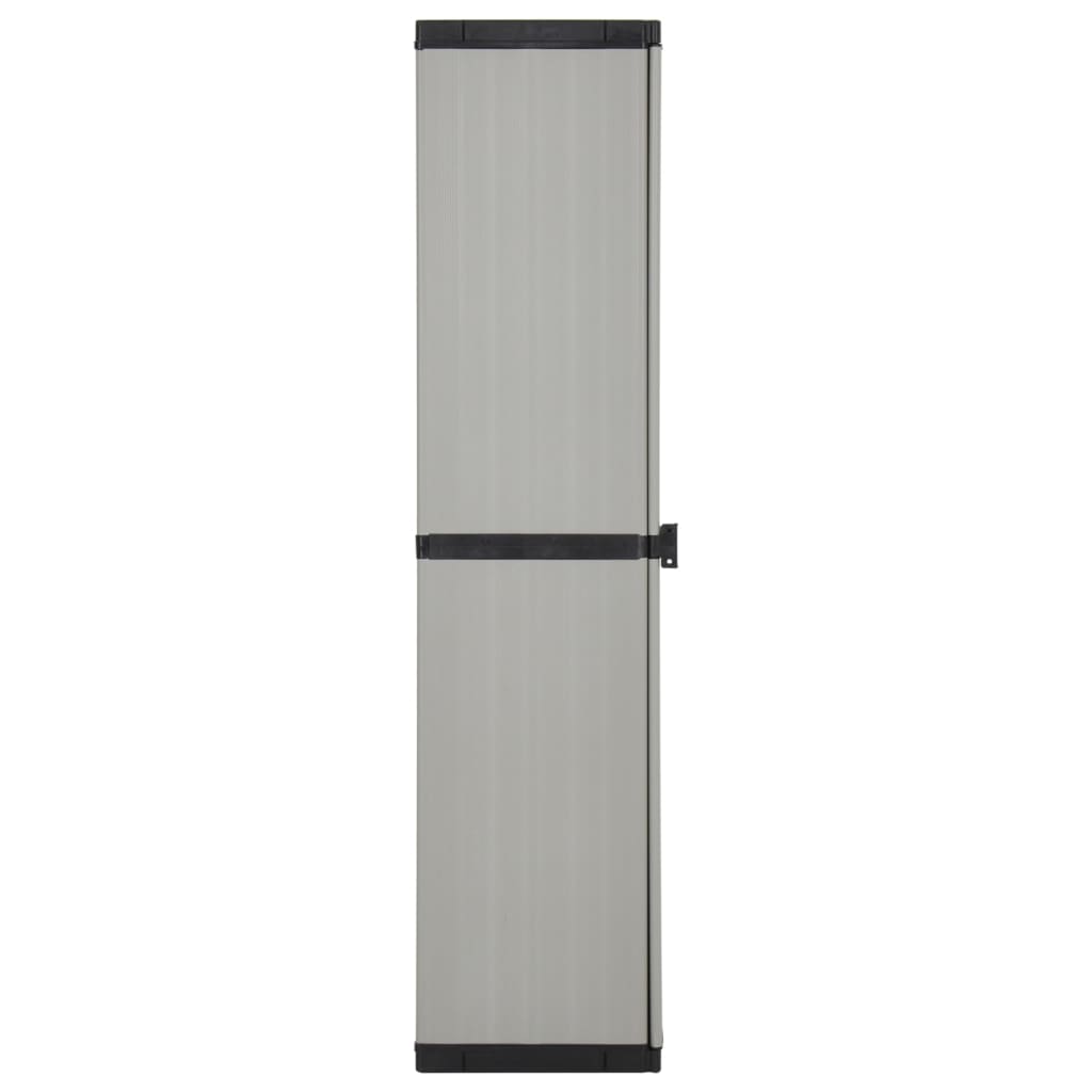 Armadietto da Giardino con 3 Ripiani Grigio e Nero 34x40x168 cm