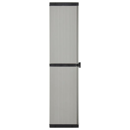 Armadietto da Giardino con 3 Ripiani Grigio e Nero 34x40x168 cm