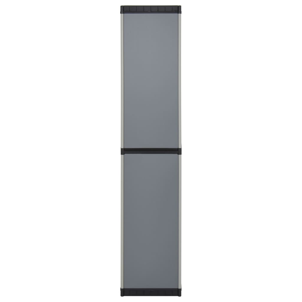 Armadietto da Giardino con 3 Ripiani Grigio e Nero 34x40x168 cm | homemem39