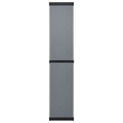 Armadietto da Giardino con 3 Ripiani Grigio e Nero 34x40x168 cm | homemem39