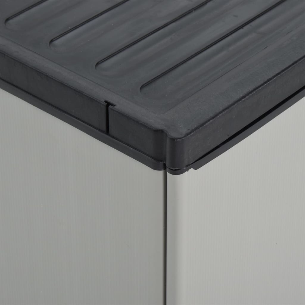 Armadio per Rifiuti da Giardino Grigio e Nero 68x40x85 cm in PP - homemem39