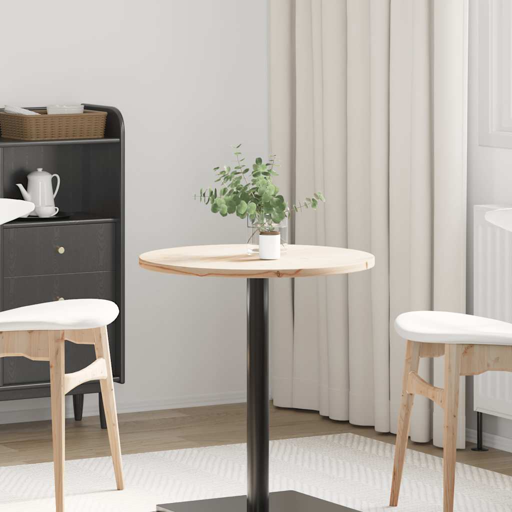 Piano Tavolo Ø60x2,5 cm in Legno Massello di Pino | homemem39