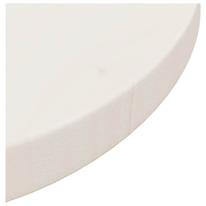Piano Tavolo Bianco Ø30x2,5 cm in Legno Massello di Pino | homemem39