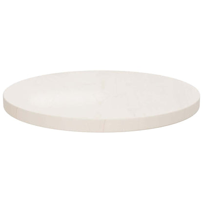 Piano Tavolo Bianco Ø40x2,5 cm in Legno Massello di Pino | homemem39