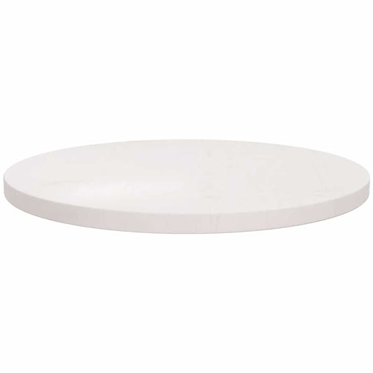 Piano Tavolo Bianco Ø50x2,5 cm in Legno Massello di Pino | homemem39