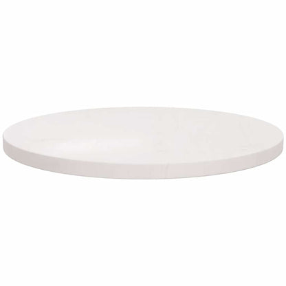 Piano Tavolo Bianco Ø60x2,5 cm in Legno Massello di Pino | homemem39