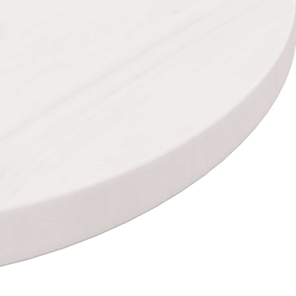 Piano Tavolo Bianco Ø60x2,5 cm in Legno Massello di Pino | homemem39