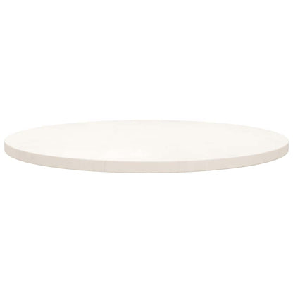 Piano Tavolo Bianco Ø70x2,5 cm in Legno Massello di Pino | homemem39
