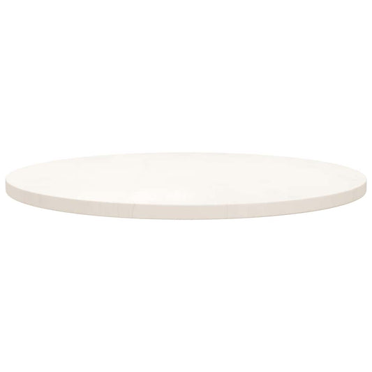 Piano Tavolo Bianco Ø70x2,5 cm in Legno Massello di Pino | homemem39