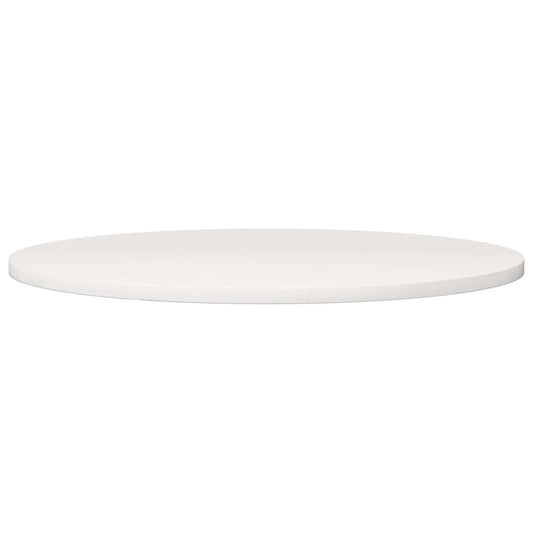 Piano Tavolo Bianco Ø80x2,5 cm in Legno Massello di Pino | homemem39