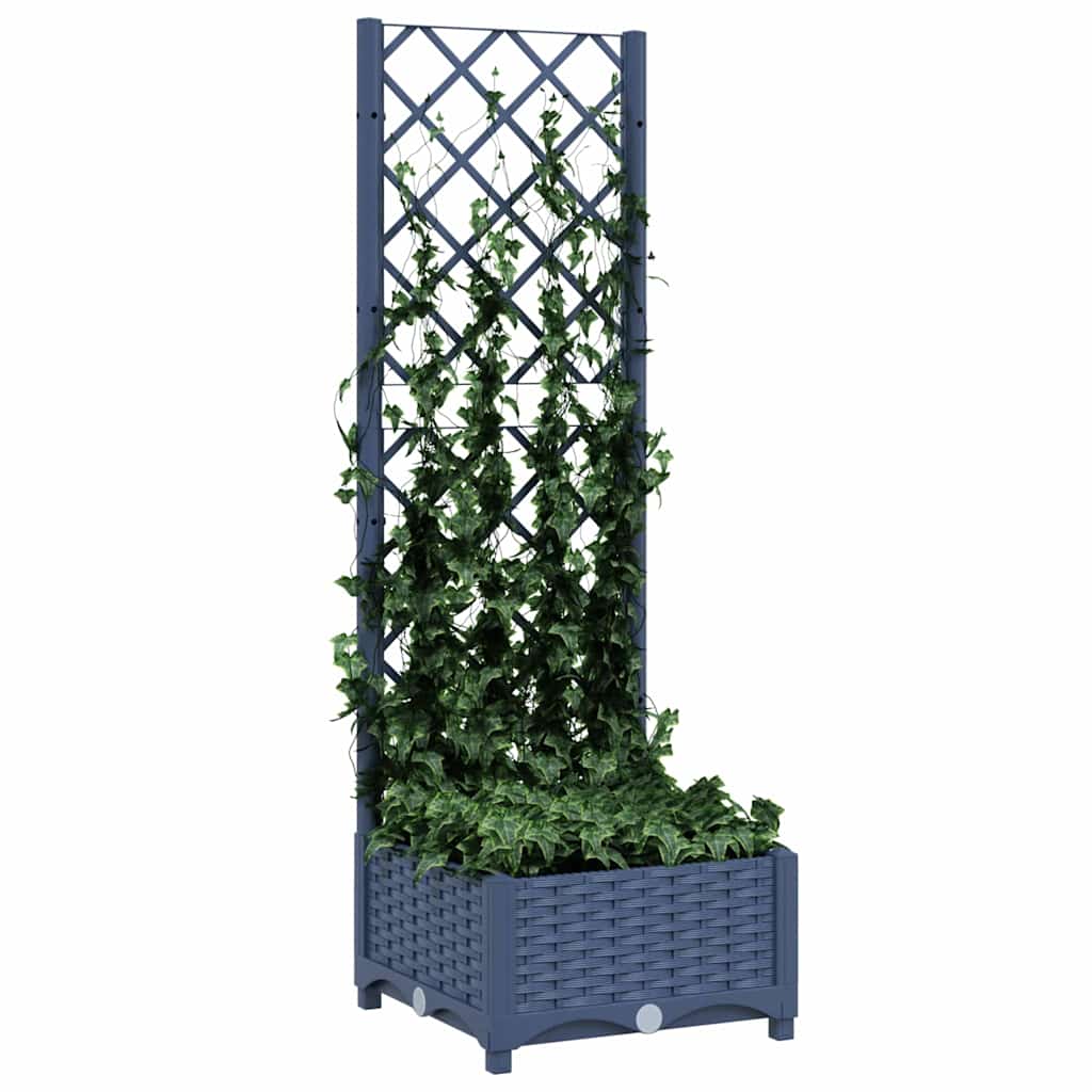 Fioriera da Giardino e Graticcio Grigio Blu 40x40x121,5 cm PP - homemem39