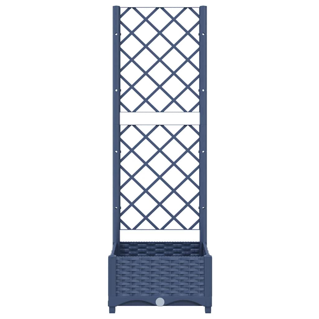 Fioriera da giardino con traliccio blu grigio 40x40x121,5 cm PP | homemem39