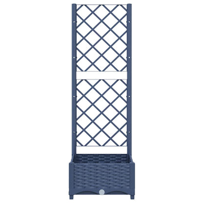 Fioriera da giardino con traliccio blu grigio 40x40x121,5 cm PP | homemem39