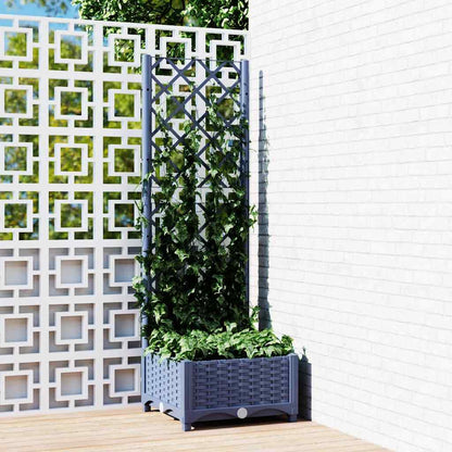 Fioriera da Giardino e Graticcio Grigio Blu 40x40x121,5 cm PP - homemem39