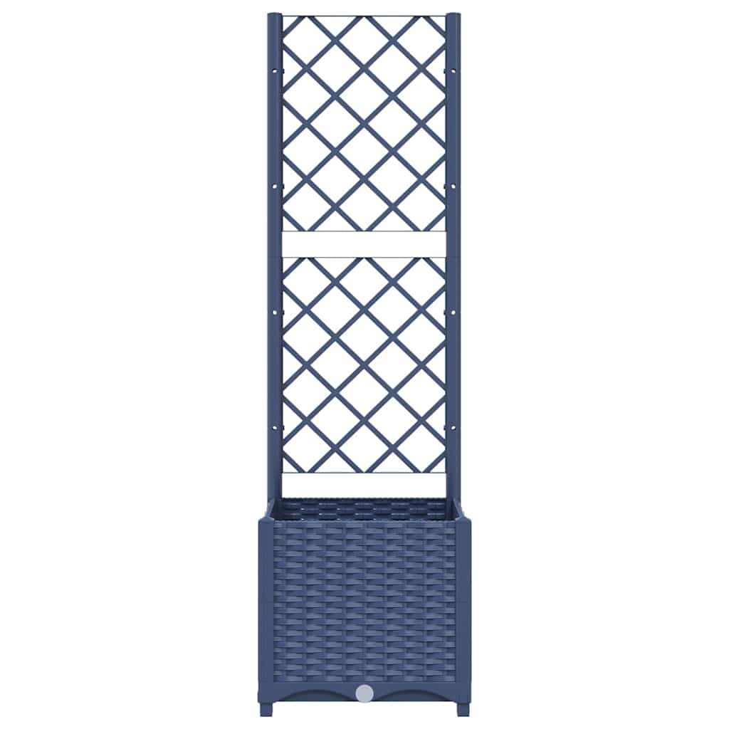 Fioriera da giardino con traliccio blu grigio 40x40x136 cm PP | homemem39