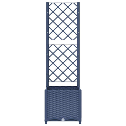 Fioriera da giardino con traliccio blu grigio 40x40x136 cm PP | homemem39