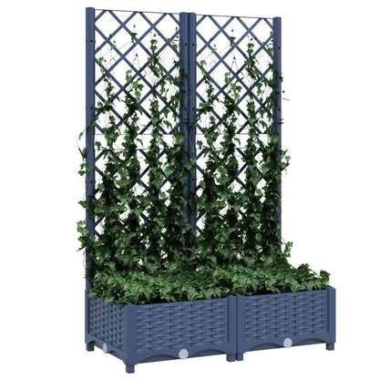 Fioriera da Giardino e Graticcio Grigio Blu 80x40x121,5 cm PP - homemem39