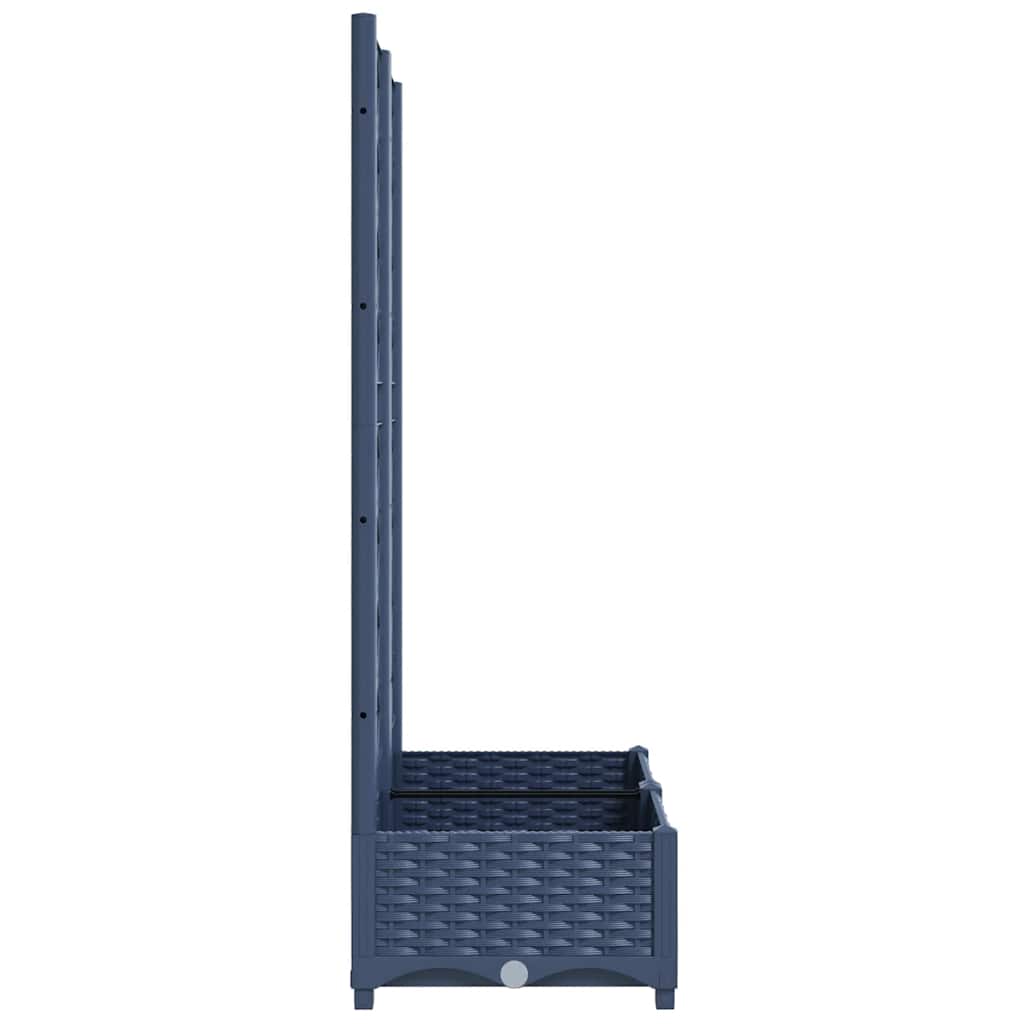 Fioriera da giardino con traliccio blu grigio 80x40x121,5 cm PP