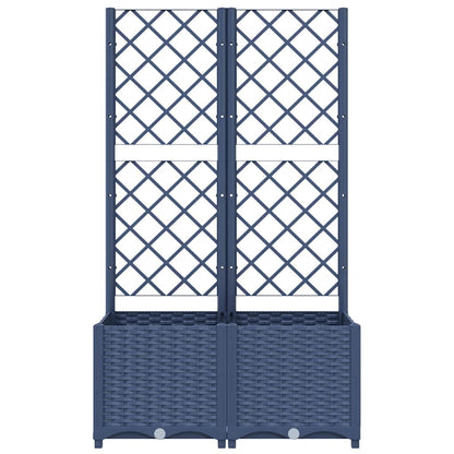 Fioriera da giardino con traliccio blu grigio 80x40x136 cm PP