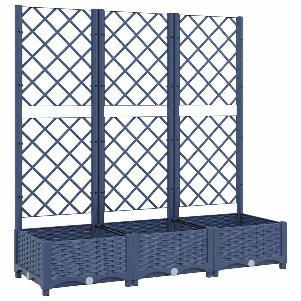 Fioriera da Giardino e Graticcio Grigio Blu 120x40x121,5 cm PP
