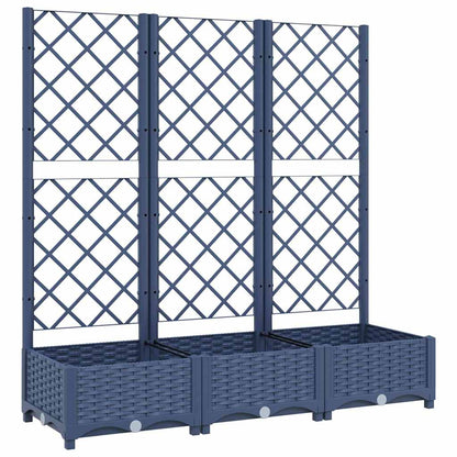 Fioriera da Giardino e Graticcio Grigio Blu 120x40x121,5 cm PP