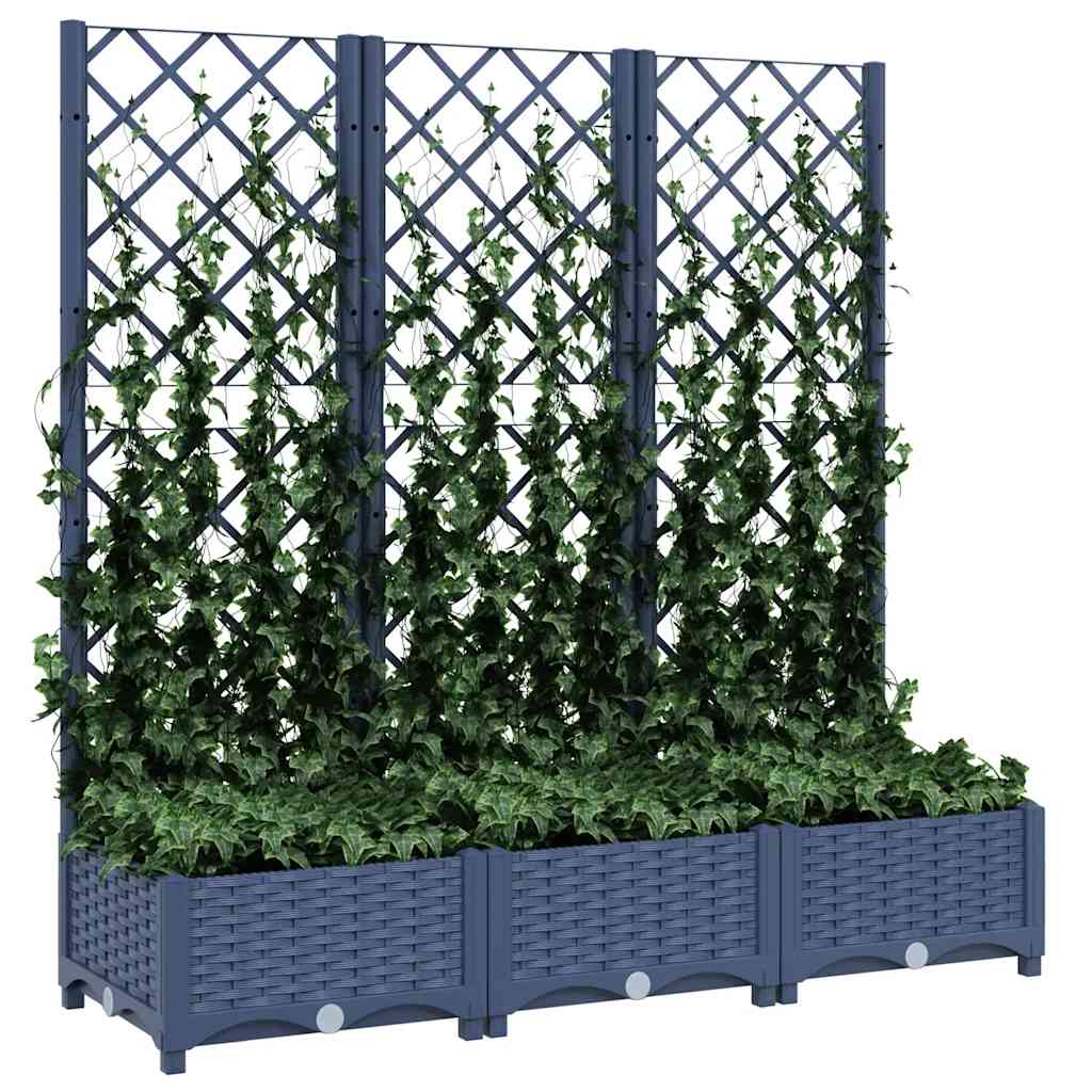 Fioriera da Giardino e Graticcio Grigio Blu 120x40x121,5 cm PP - homemem39