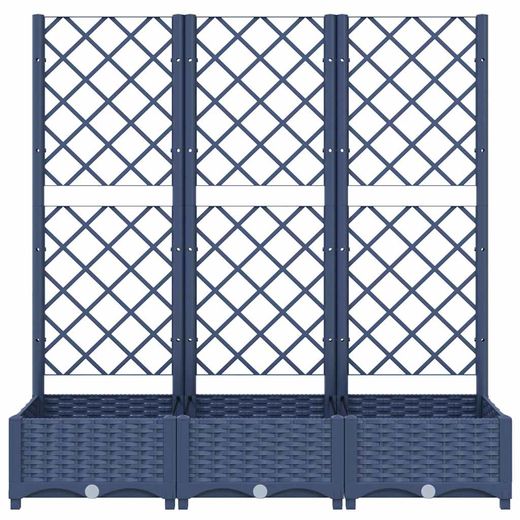 Fioriera da Giardino e Graticcio Grigio Blu 120x40x121,5 cm PP | homemem39