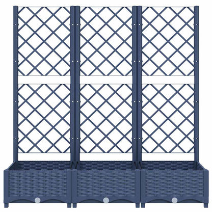 Fioriera da Giardino e Graticcio Grigio Blu 120x40x121,5 cm PP | homemem39