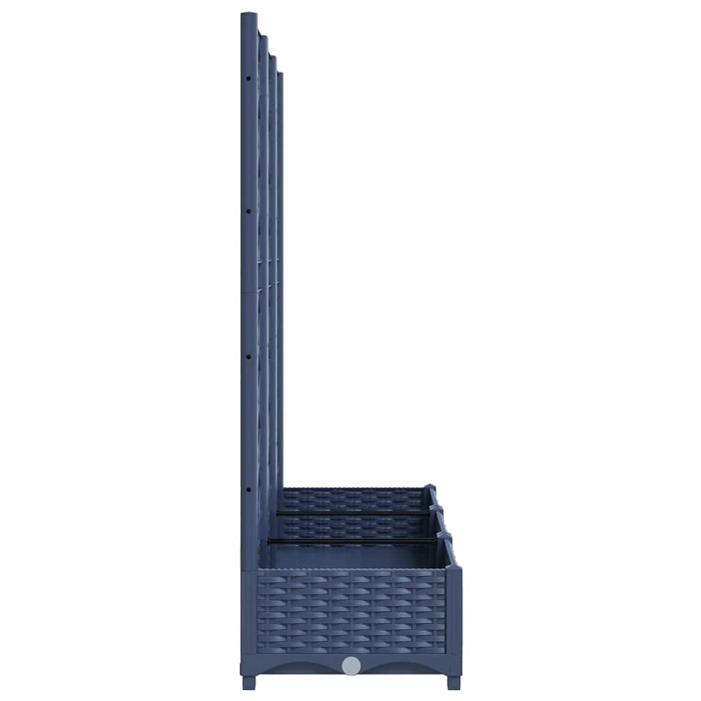 Fioriera da Giardino e Graticcio Grigio Blu 120x40x121,5 cm PP