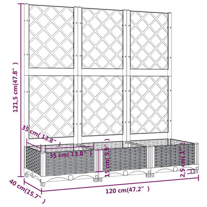 Fioriera da Giardino e Graticcio Grigio Blu 120x40x121,5 cm PP - homemem39