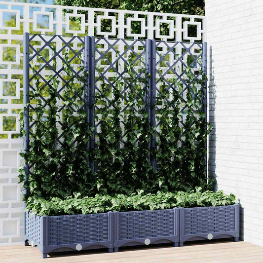 Fioriera da Giardino e Graticcio Grigio Blu 120x40x121,5 cm PP - homemem39