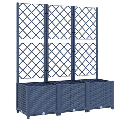 Fioriera da Giardino con Graticcio Grigio Blu 120x40x136 cm PP