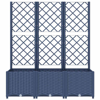 Fioriera da Giardino con Graticcio Grigio Blu 120x40x136 cm PP | homemem39