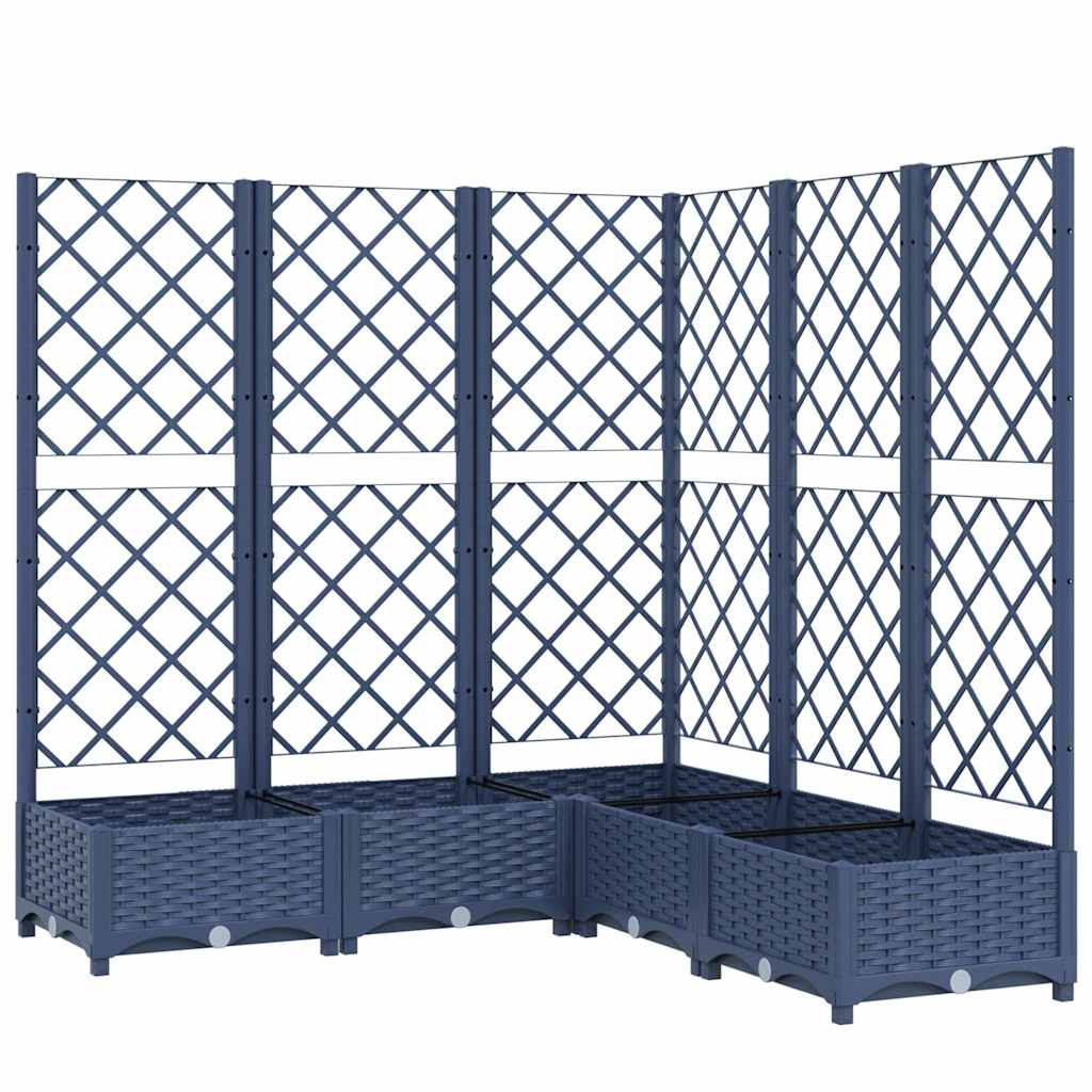 Fioriera Giardino e Graticcio Grigio Blu 120x120x121,5 cm PP