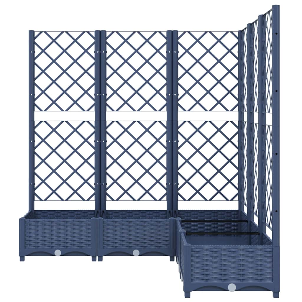 Fioriera Giardino e Graticcio Grigio Blu 120x120x121,5 cm PP | homemem39