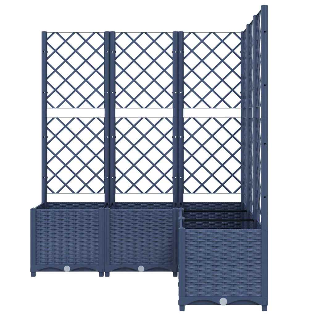 Fioriera da Giardino Graticcio Grigio Blu 120x120x136cm PP | homemem39