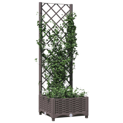 Fioriera da Giardino con Graticcio Marrone 40x40x121,5 cm in PP - homemem39
