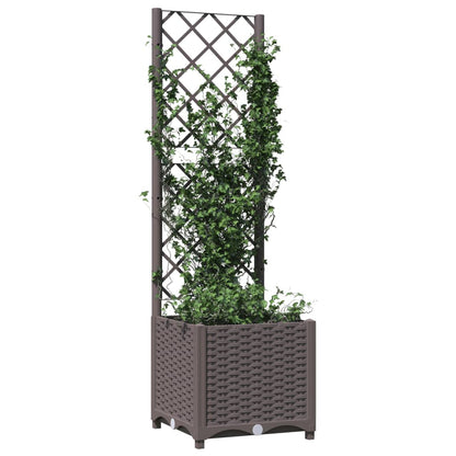 Fioriera da Giardino con Graticcio Marrone 40x40x136 cm in PP | homemem39