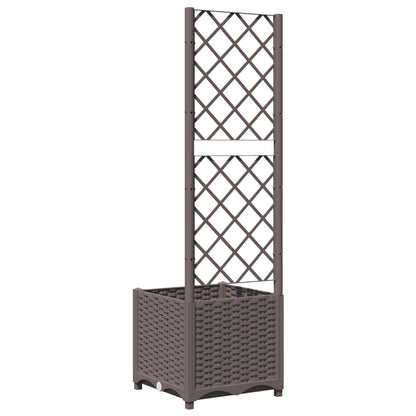 Fioriera da Giardino con Graticcio Marrone 40x40x136 cm in PP | homemem39