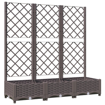 Fioriera da giardino con traliccio marrone 120x40x121,5 cm PP