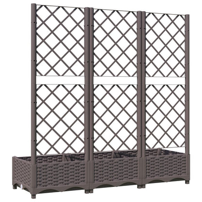 Fioriera da giardino con traliccio marrone 120x40x121,5 cm PP
